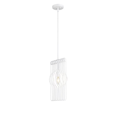 Z-Lite Contour 1 Light Mini Pendant, White & Gloss White 801MP-WH